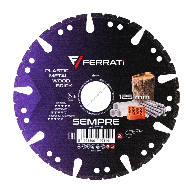 FERRATI F20192 SEMPRE 125mm tarcza ALL-in-ONE uniwersalna