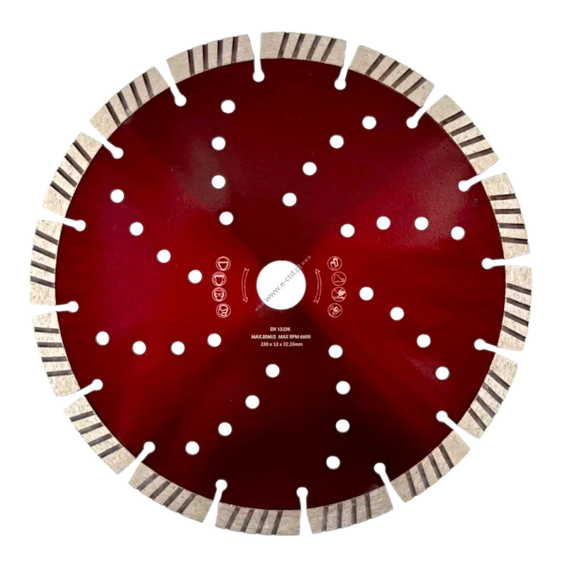 Tarcza diamentowa do betonu, kostki, bloczków 230mm H12 segment turbo